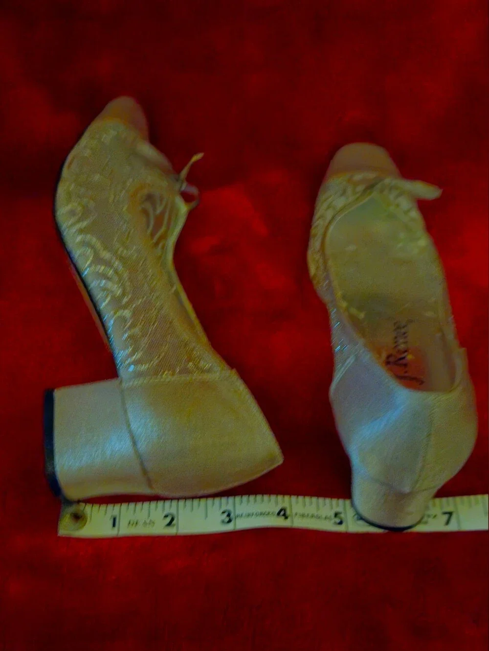 J.Renee Silver Glitter Mesh Low Heels  with Bow - Size 6.5